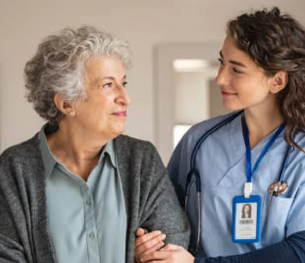 Elderly Woman and Nurse