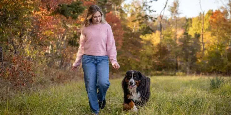 Woman prioritizing her health by walking