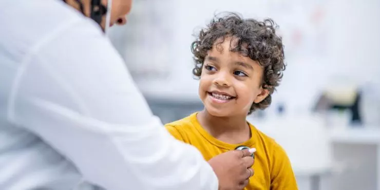 Head-to-toe physical exam at a back-to-school well child visit