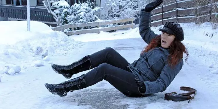 Common winter injury from slipping on ice