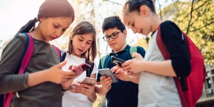 Kids using social media together at a young age