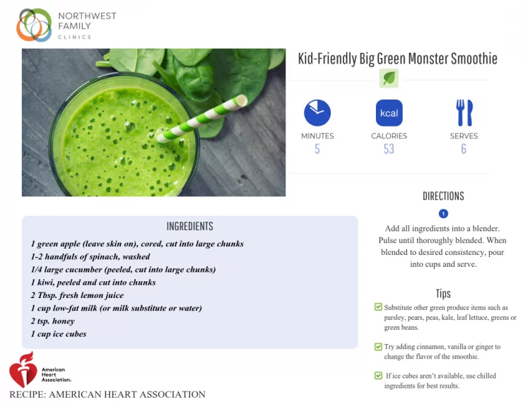 Kid-Friendly Big Green Monster Smoothie