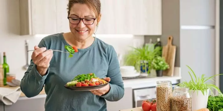 Woman making healthy food choices